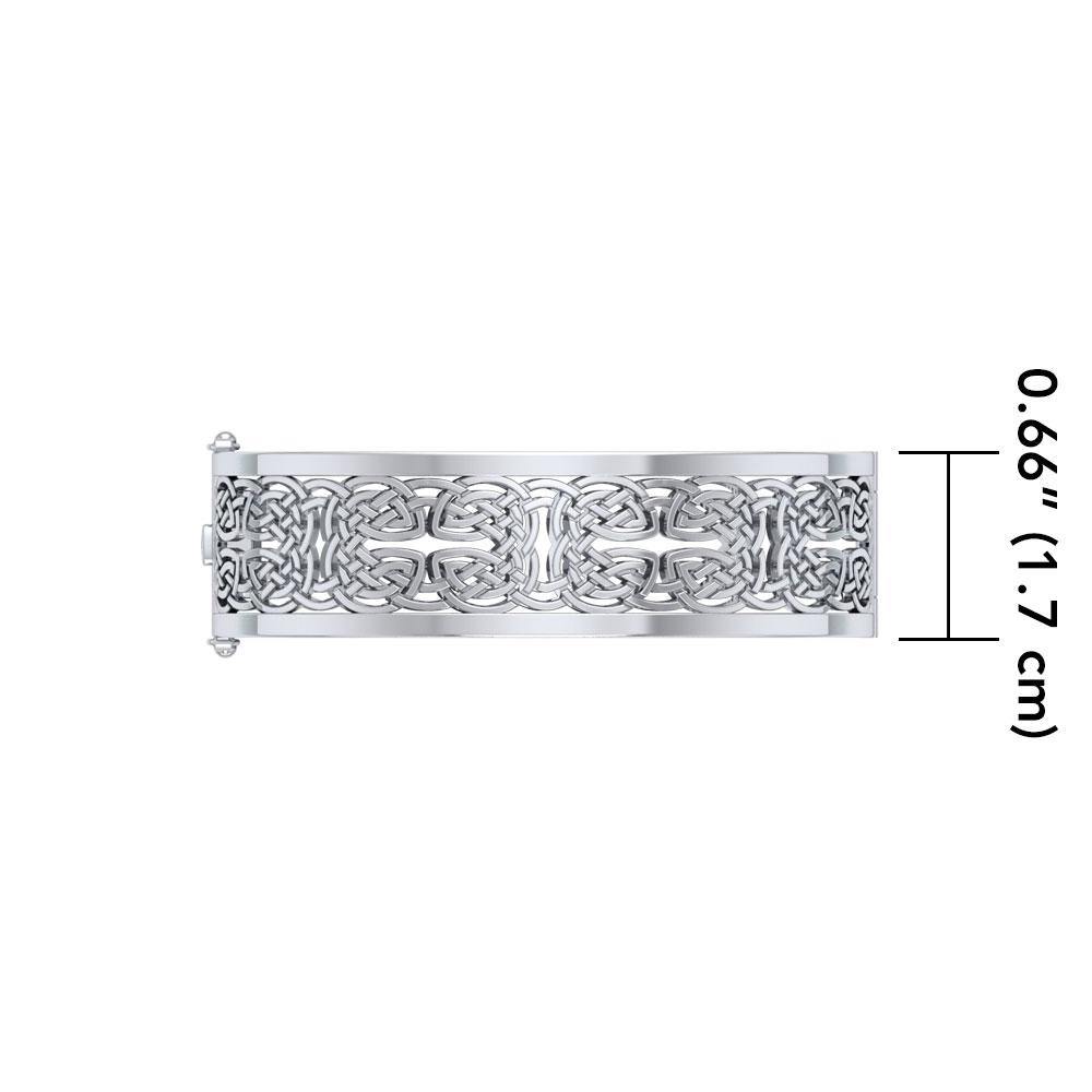 Large Silver Elegance Hollow Celtic Knot Bangle with open lock TBA214 - Jewelry