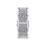 Large Silver Solid Celtic Knot Bangle with open lock TBA215 - Jewelry