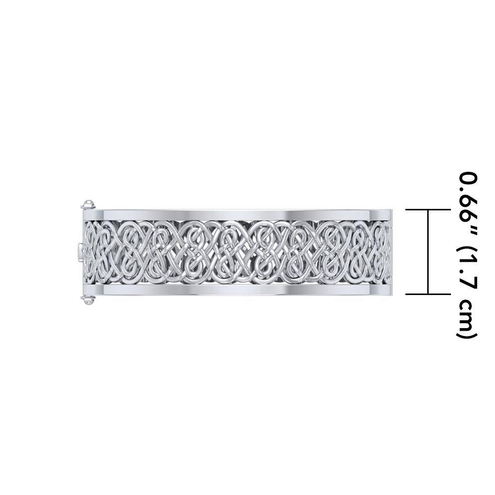 Large Silver Hollow Celtic Knot  Bangle with open lock TBA216 - Jewelry