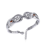 Goddess Silver Cuff Bracelet with Gemstone TBA271