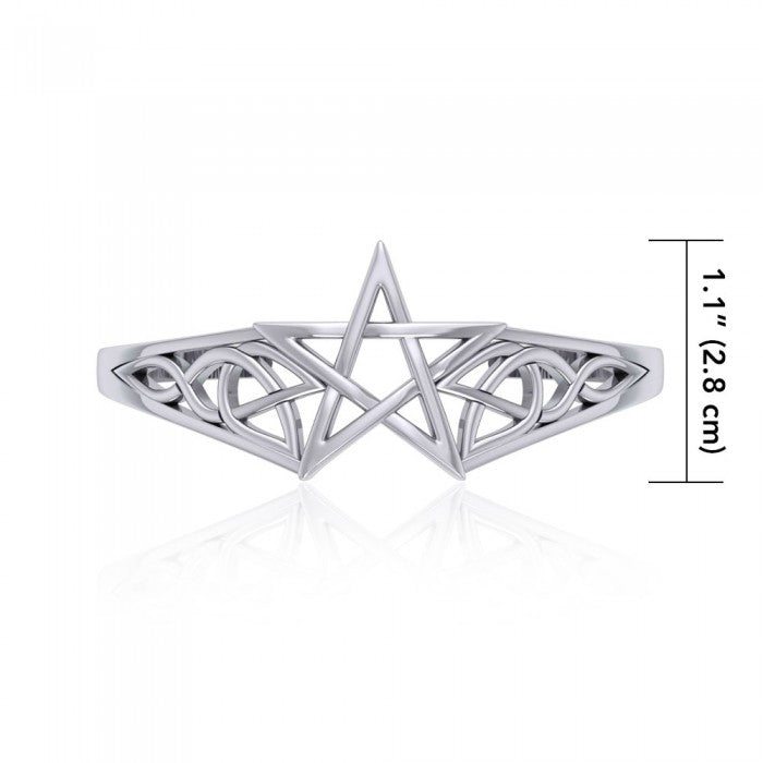 The Centuries Old Power of the Silver Pentagram Cuff Bracelet TBG759