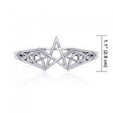The Centuries Old Power of the Silver Pentagram Cuff Bracelet TBG759