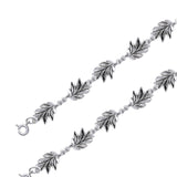 Oak Leaves Silver Link Bracelet TBL024