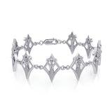 Goddess in Diamond Frame Silver Link Bracelet TBL392