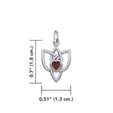 Celtic Knotwork Silver Charm with Heart Gemstone TCM698