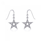 Pentagram Sterling Silver Earrings TE1171