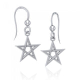 Pentagram Sterling Silver Earrings TE1174