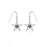 Pentagram Sterling Silver Earrings TE1177