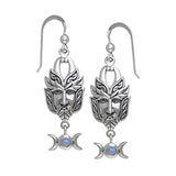 Green Man Silver Earrings TER125
