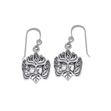 Green Man Silver Earrings TER127