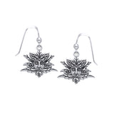 Green Man Silver Earrings TER128