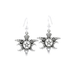 Raven Silver Pentacle Earrings TER1476