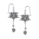 Green Man Silver Earrings TER171