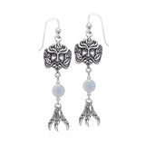 Green Man Silver Earrings TER172