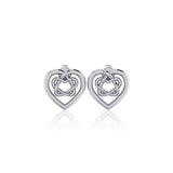 Small Celtic Heart Silver Post Earrings TER1748