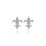 Fleur De Lis Silver Post Earrings TER1754
