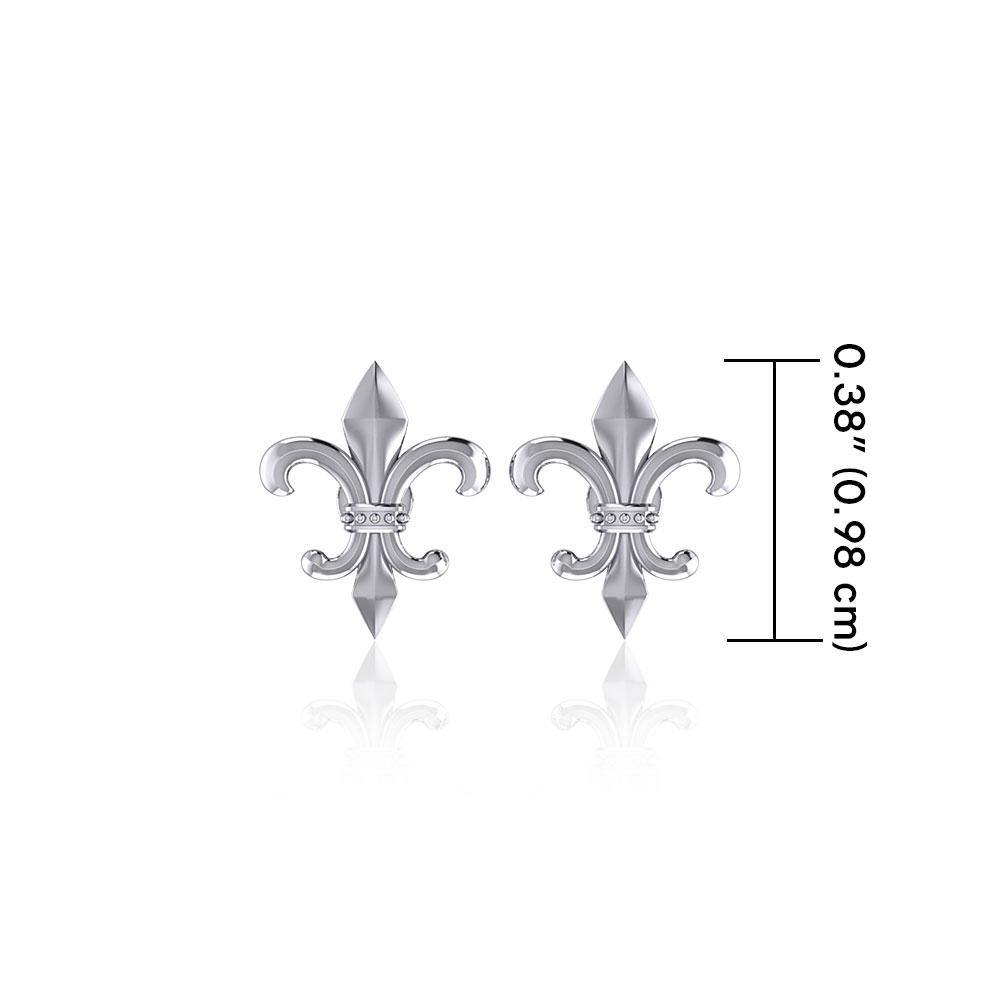 Fleur De Lis Silver Post Earrings TER1754 - Jewelry