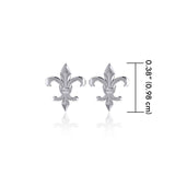 Fleur De Lis Silver Post Earrings TER1754 - Jewelry