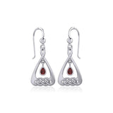 Celtic Knot Silver Earrings  with Dangling Gemstone TER1794 - Jewelry