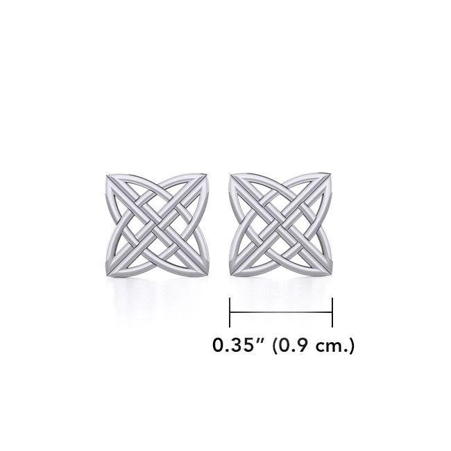 Celtic Knotwork Brigid Cross Silver Post Earrings TER1803 - Jewelry