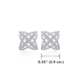 Celtic Knotwork Brigid Cross Silver Post Earrings TER1803 - Jewelry