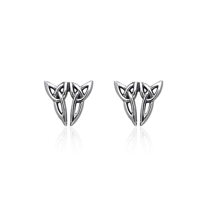 Celtic Twin Trinity Knot Silver Post Earrings TER1807 - Jewelry