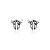 Celtic Twin Trinity Knot Silver Post Earrings TER1807 - Jewelry