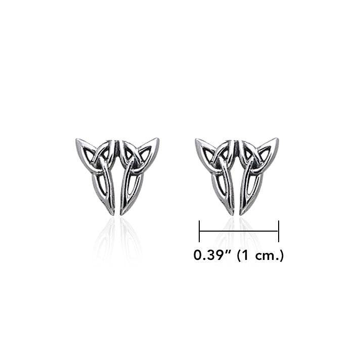 Celtic Twin Trinity Knot Silver Post Earrings TER1807 - Jewelry