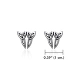 Celtic Twin Trinity Knot Silver Post Earrings TER1807 - Jewelry
