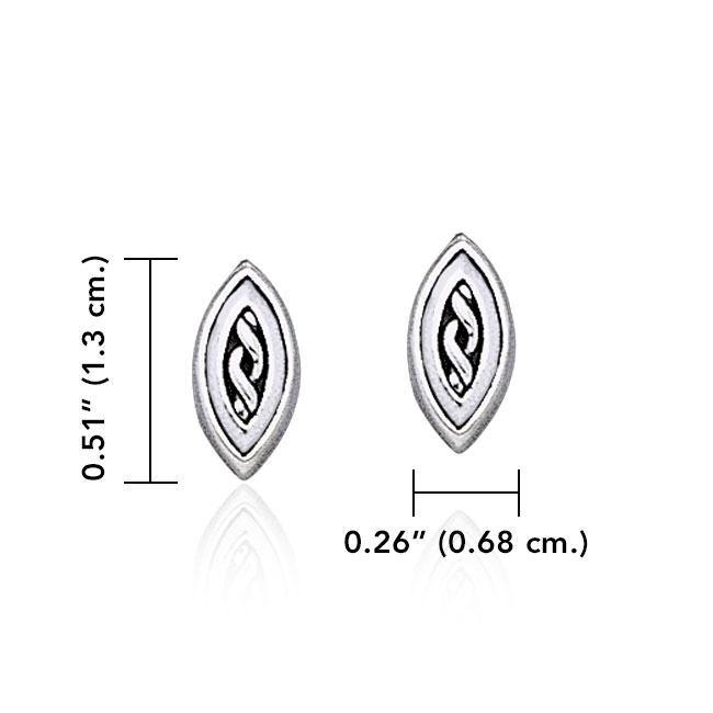 Celtic Knotwork Marquise Shape Silver Post Earrings TER1809 - Jewelry