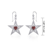 Celtic Star Silver Earrings with Heart Gemstone TER1881 - Jewelry
