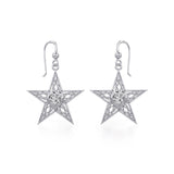 Celtic Star Silver Earrings with Heart Gemstone TER1881 - Jewelry