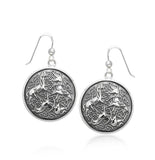 Celtic Triple Horses Sterling Silver Earrings TER1899