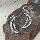 Crescent Moon Silver Earrings TER1904 - Jewelry