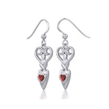 Goddess with Heart Gemstone Silver Earrings TER1918