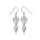 Goddess with Heart Gemstone Silver Earrings TER1918 - Jewelry