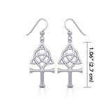 Triquetra and Ankh Sterling Silver Earrings TER1952