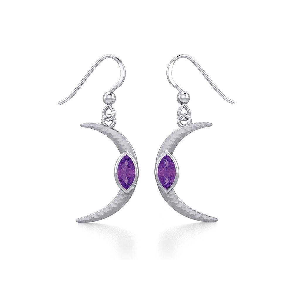 A Glimpse of the Crescent Moon's Beginning ~ Silver Jewelry Earrings TER1953 - Jewelry