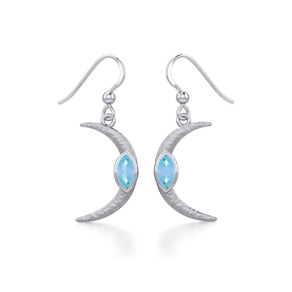 A Glimpse of the Crescent Moon's Beginning ~ Silver Jewelry Earrings TER1953 - Jewelry