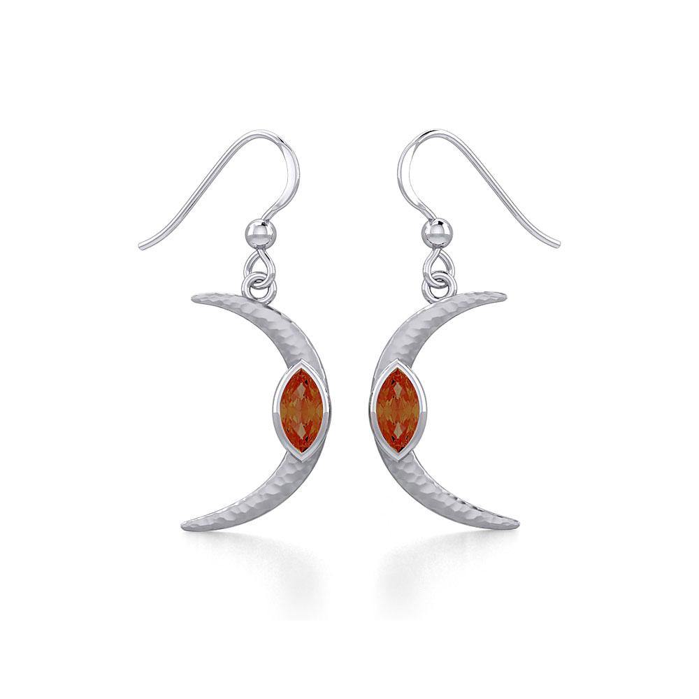 A Glimpse of the Crescent Moon's Beginning ~ Silver Jewelry Earrings TER1953 - Jewelry