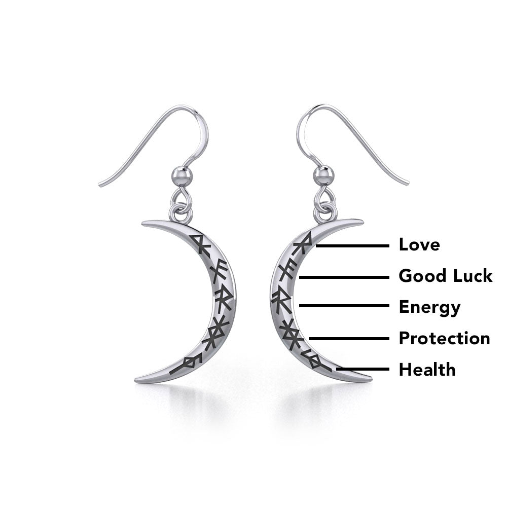 Crescent Moon with Bind Runes Earrings TER1955
