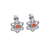 Svadhisthana Sacral Chakra Sterling Silver Post Earrings with Gemstone TER2038