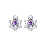 Svadhisthana Sacral Chakra Sterling Silver Post Earrings with Gemstone TER2038