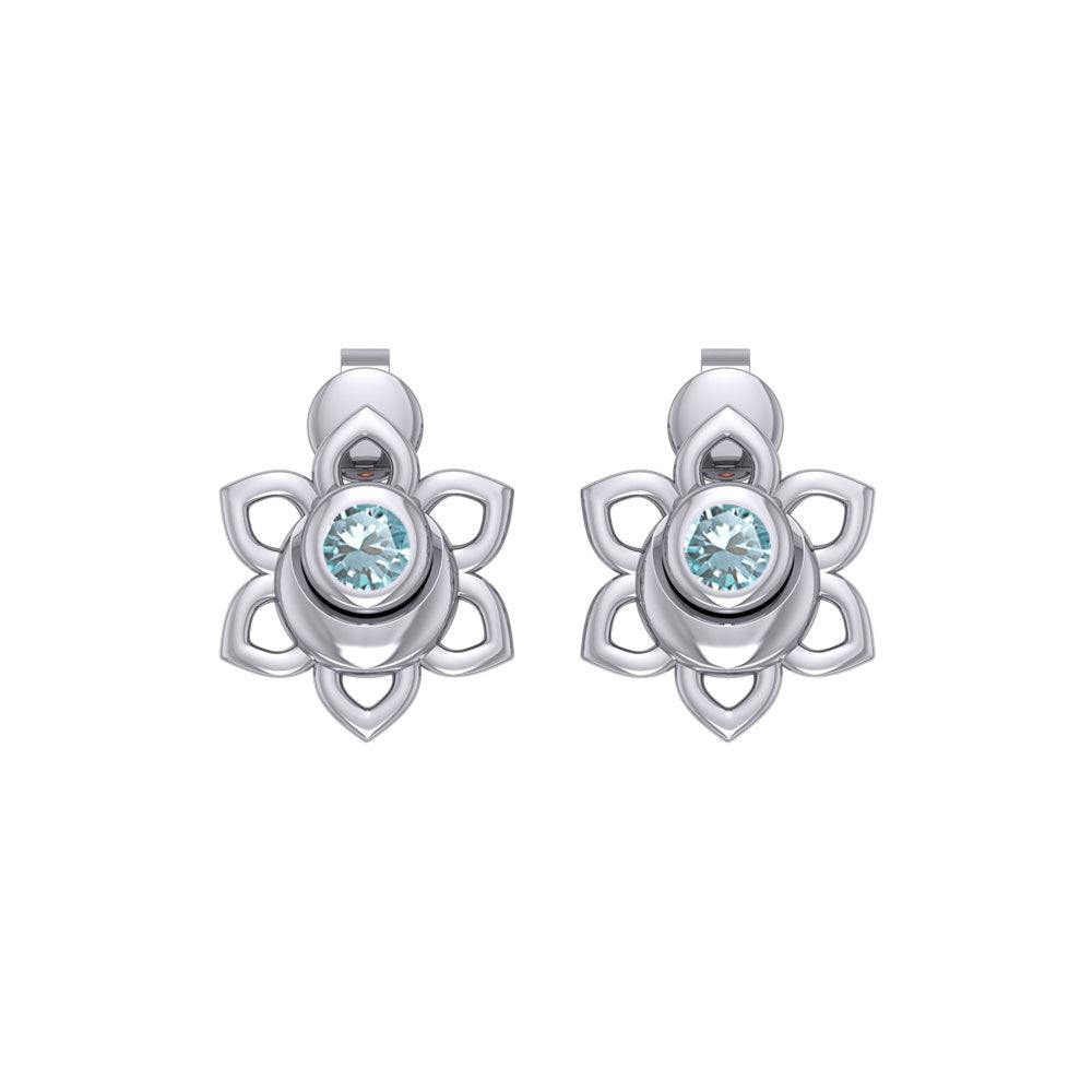 Svadhisthana Sacral Chakra Sterling Silver Post Earrings with Gemstone TER2038