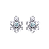 Svadhisthana Sacral Chakra Sterling Silver Post Earrings with Gemstone TER2038