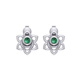 Svadhisthana Sacral Chakra Sterling Silver Post Earrings with Gemstone TER2038