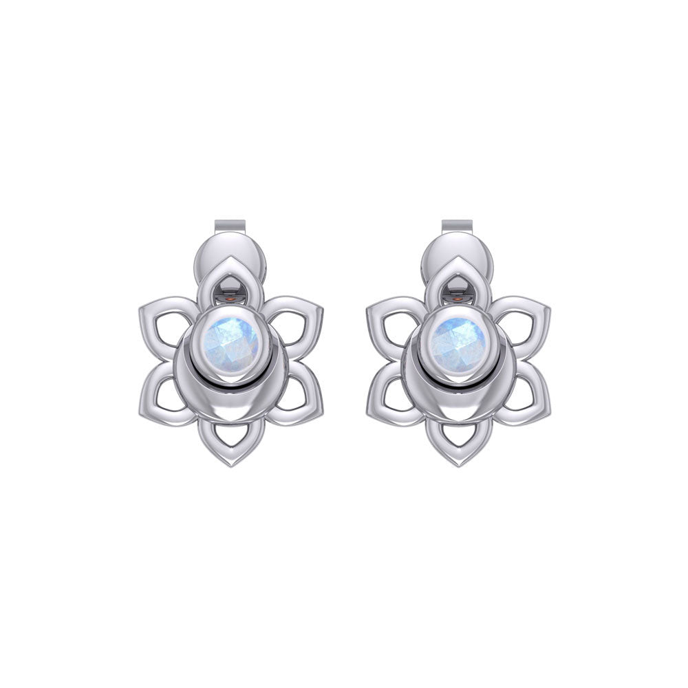 Svadhisthana Sacral Chakra Sterling Silver Post Earrings with Gemstone TER2038