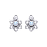 Svadhisthana Sacral Chakra Sterling Silver Post Earrings with Gemstone TER2038