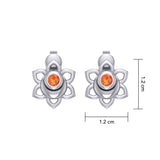 Svadhisthana Sacral Chakra Sterling Silver Post Earrings with Gemstone TER2038