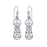 Peace, Celtic Heart and Recovery Sterling Silver Earrings TER2170